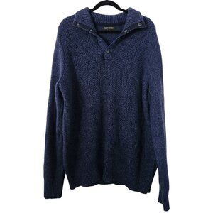 Banana Republic Navy Merino Wool Blend Pullover Sweater Mens XL Preppy Luxury